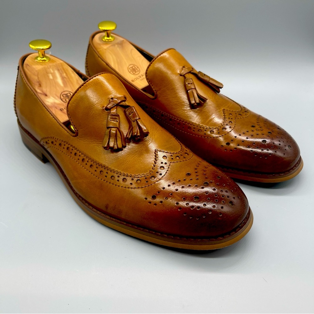 Bolvaint Verrocchio Tassel Loafers Brown Leather Size 43/ US 10